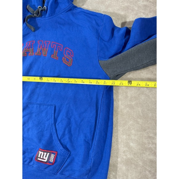 NFL Team Apparel Mens New York Giants Hoodie Sweatshirt Embroidered Blue Large - Picture 8 of 8